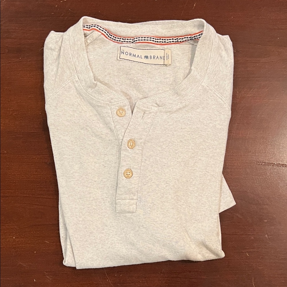 The Normal Brand Light Gray Long Sleeve Henley